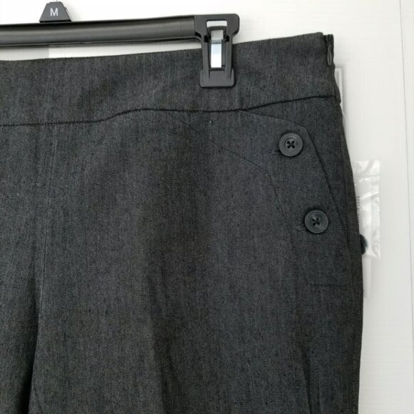 Sandro Sportswear Cropped Capri Pants Stretch Charcoal Gray Size 12 NWT - Picture 2 of 6